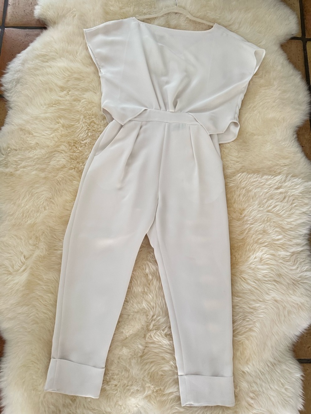 Rachel Comey Cream Draped Jumpsuit